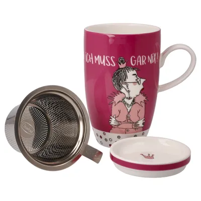 Produktbild von Goebel Freundlieb - Ich muss gar nix Teetasse mit Deckel und Sieb