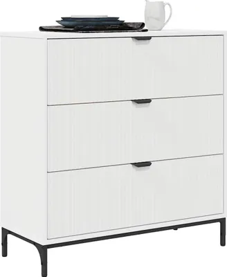 Zdjęcie produktu dla vidaXL Kredens z szufladami Biały 79,5 x 33 x 82 cm Materiał drewnopochodny