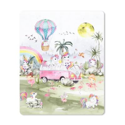 Produktbild von MuchoWow® Mauspad Mousepad Einhorn - Regenbogen - Kinder - Mädchen - Auto 30x40 cm - Mousepads - Maus Mat - Pad - Mausunterlage - Mausmatten