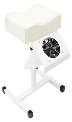 Image de Fauteuil de pédicure réglable - Fauteuil de soins des pieds - Ventilateur intégré pour l'aspiration de la poussière - Structure en forme de H - Autoportant - Capacité de charge : 10 kg - Blanc