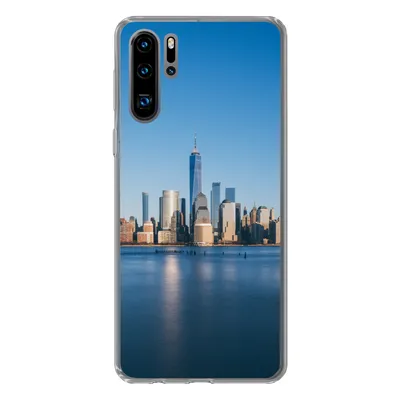 Produktbild von MuchoWow® Handyhülle Schutzhülle Hülle für Huawei P30 Pro New York - Skyline - Blau Silikon Softcase Handy Hülle - Schutzdeckel