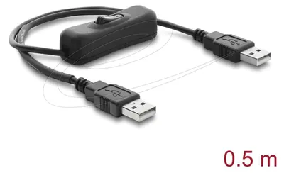 Zdjęcie produktu dla DeLOCK 81656, 0,5 m, USB A, USB A, Czarny