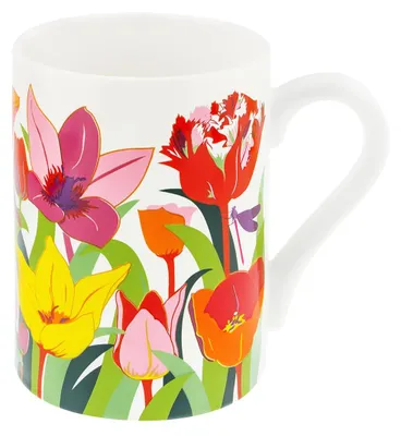 Porzellanbecher 30 cl, Tulpenmotiv, 7,2 x 10,2 cm