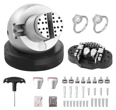 Immagine prodotto di Morsa a sfera VEVOR, utensile per incisione da 5 pollici, morsa a blocco per incisione rotante a 360°, attacco da 35 pezzi, utensili a blocco per incisione di gioielli, blocco standard per intarsi di pietre preziose e piccole incisioni