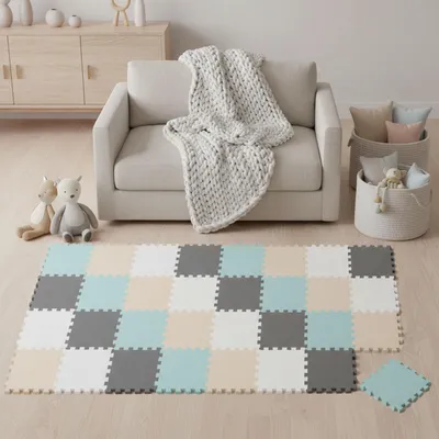 Image de 36 pièces Tapis de jeu pour bébé Tapis puzzle 30x30 Tapis d'éveil Tapis de sol Chambre d'enfant