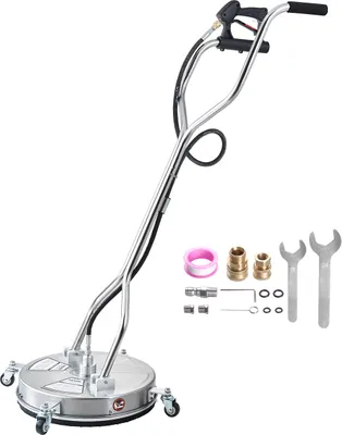 Immagine prodotto di VEVOR 465 mm idropulitrice, idropulitrice per superfici, idropulitrice per superfici in acciaio inox, pressione massima 4000 PSI, connettore rapido 3/8, per cemento, patio, marciapiedi. Pressione 4000 PSI, attacco rapido 3/8, per calcestruzzo, terrazze, marciapiedi