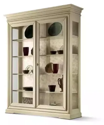 Produktbild von Luxus Vitrine Holz Designer Schrank Vitrinen Wohnzimmer Schränke Neu