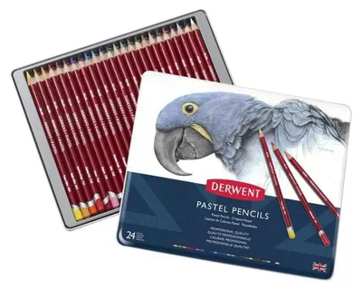Image de Pastels DERWENT, 24 pièces dans une boîte en métal