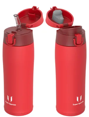 Zdjęcie produktu dla Butelka na napoje Super Sparrow ze stali nierdzewnej, pojemność 500 ml, bez BPA, butelka sportowa do użytku na świeżym powietrzu