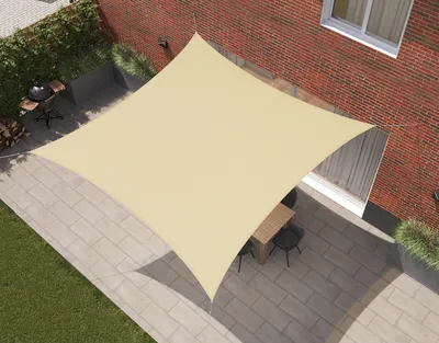 Produktbild von Kopu® Sonnensegel 5x5m Viereckig Wasserdicht 230 Gramm  - Creme