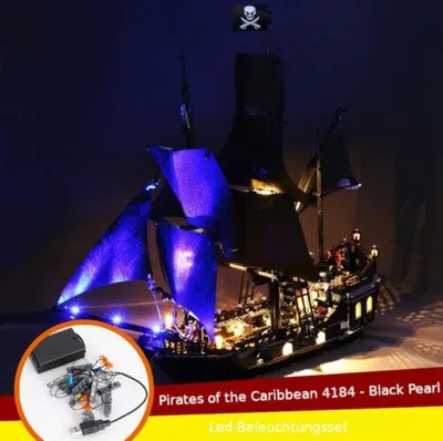 LED Licht Beleuchtung Akku Box passend für Lego Black Pearl 4184 Fluch Karibik – Produktansicht