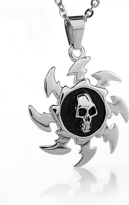 Produktbild von Edelstahl Anhänger Totenkopf Geschwärzt Mit Edelstahl Kette HSP4848