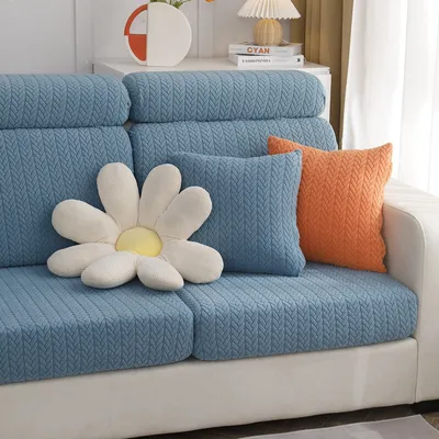 Produktbild von (Blau, Kissenbezug) Couchkissen-Kissenbezug, elastischer, weicher, rutschfester Sofabezug, Möbelschutz, Sofabezug, Sofabezug, Möbelschutzbezug