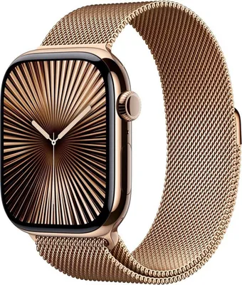 Produktbild von Apple Watch Series 10 4G 42mm Titan Gold Milanaise Gold