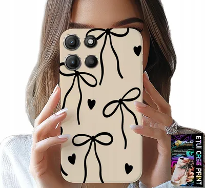 Image de Etui pour Motorola Edge 60 Fusion - Beige Ribbon Cocards Fashionable Patterns