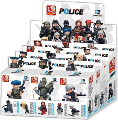 Produktbild von Sluban Minifiguren "Polizei/ Räuber" Box  Bausteine
