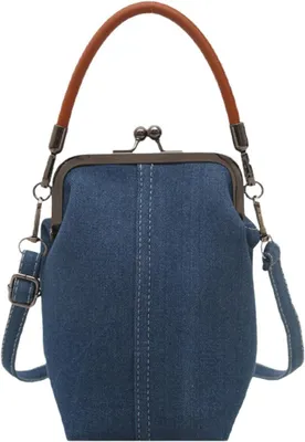 Productafbeelding van Dames Schoudertas - Kleine Handtas - Dagelijks Gebruik - Verstelbare Band - 15 x 19 cm - Denim Blauw