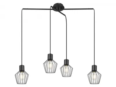 Produktbild von Rabalux 3540 Pendelleuchte 4 Spots Belano, E27, schwarz, rund, Industriell, ø130mm