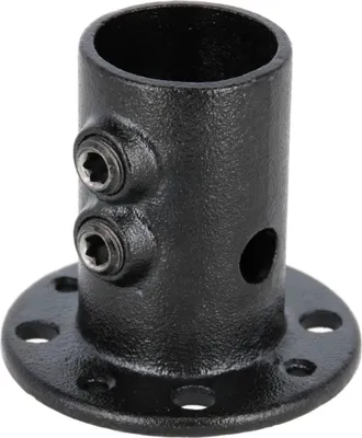 Produktbild von Rohrverbinder Bodenflansch rund schwarz 1 1/2" (48,3 mm) AVERDE