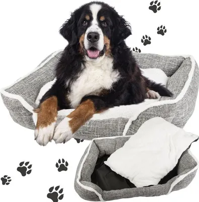 Productafbeelding van Hondenbed, zacht, comfortabel, pluizig, met kussen, maat XL