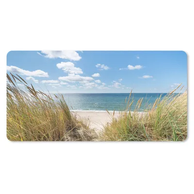Produktbild von MuchoWow® Schreibtischunterlage Düne - Gras - Meer - Strand 80x40 cm - XXL Mauspad - Gaming Mauspad