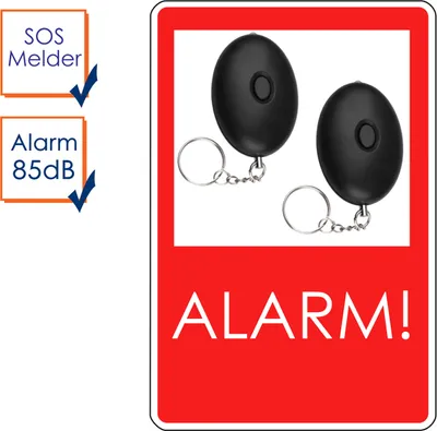 Produktbild von 2er-Set Mini Taschenalarm Überfallalarm Notruf Personen-Alarm 85dB SOS