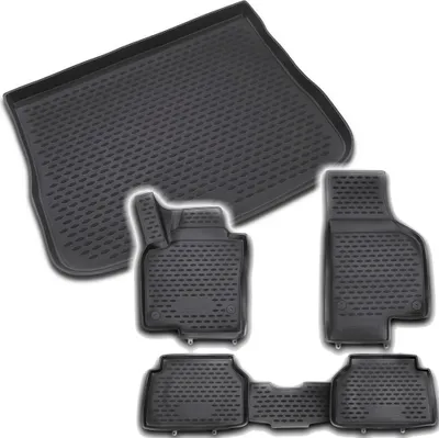 Produktbild von Gummi Kofferraumwanne + Fußmatten Set für VW Tiguan 5N, Bj. 10/2007-2016
