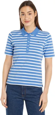 Produktbild von Tommy Hilfiger Damen Poloshirt Kurzarm 1985 Pique Stripe Polo Regular Fit, Mehrf