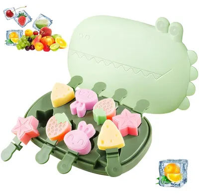 Eisformen für Kinder, 8 Stück, BPA-frei, Silikon, DIY-Eis am Stiel