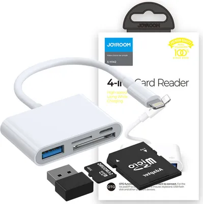 Zdjęcie produktu dla JOYROOM S-H142, SD, MicroSD (TransFlash), Biały, Poliwęglan (PC), Kopolimer akrylonitrylo-butadieno-styrenowy (ABS), Termoplastyczny elastomer, Lightning, 51 mm, 120 mm