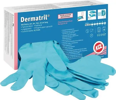 Productafbeelding van DERMATRIL 740 wegwerphandschoenen, doos met 100 stuks, maat 11
