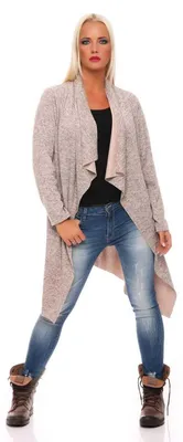 Produktbild von Damen Cardigan Sweater Jacke; Beige/S/M/L