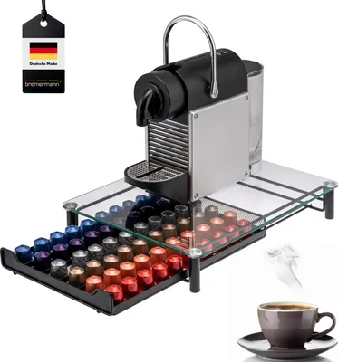 Produktbild von bremermann Kaffeekapselbox, Kapselhalter, transparente Glasplatte 60x Nespresso