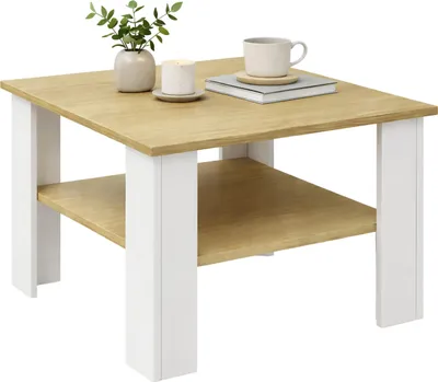 Produktbild von Træ sidebord / sofabord almindelig / dimensioner ca. H. 44 x B. 55 x D. 55 cm / firkantet stuebord / sofa - Disalo