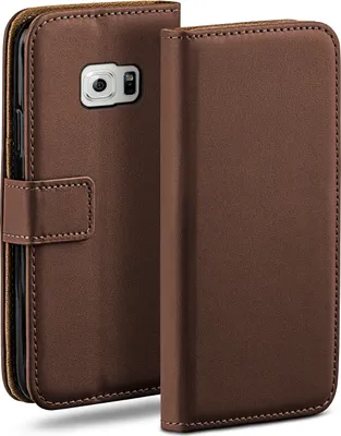 Produktbild von moex® Book Case kompatibel mit Samsung Galaxy S6 - Hülle 360 Grad klappbar, Dunkelbraun