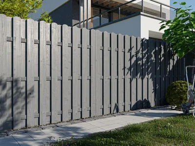 Produktbild von Bretterzaun Pinus steingrau lasiert