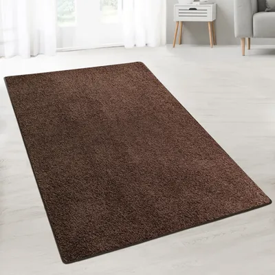 Produktbild von Shaggy-Teppich auf Maß Barcelona Dunkelbraun 92 Breite: 50 cm, Länge: 600 cm