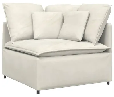 Produktbild von vidaXL Modulares Sofa Eckmodul mit Kissen Creme 100 cm