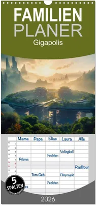 Produktbild von Familienplaner 2026 - Gigapolis mit 5 Spalten (Wandkalender, 21 x 45 cm) CALVENDO