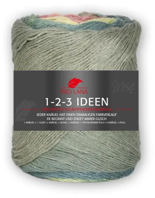 Strickgarn 1-2-3 Ideeën 15, reseda/camel, 100 g, 315 m, Katoen