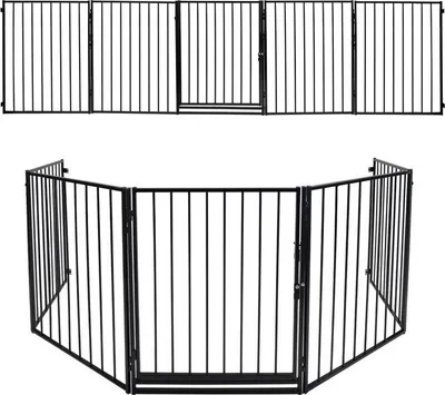 Image de Clanmacy grille de protection pour cheminée, 5x grille de protection pour poêle, grille de protection，304x75cm,Noir