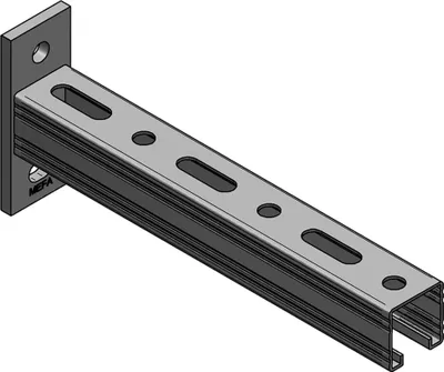 Produktbild von MEFA Konsole C-Profil 45/45, Platte längs gvz, Stange mit 420mm, 1 Stk.