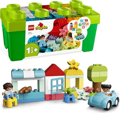Produktbild von LEGO DUPLO Classic Steinebox mit Aufbewahrung, Lernspielzeug für Feinmotorik, erste Bausteine für Mädchen und Jungen ab 1,5 Jahren, Bunt, 65 Teile