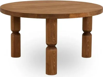 Immagine prodotto di Dmora Tavolino da Salotto Victorien 70x70x40h cm Marrone Quercia, Portariviste Forma Rotonda