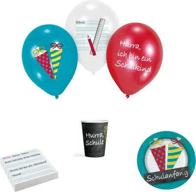 Produktbild von Partydeko Set klein My School Start für 8 Kinder