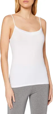 Immagine prodotto di SCHIESSER Canottiere da donna, confezione da 2 - "Cotone Essentials", canotta con spalline, cotone bianco M