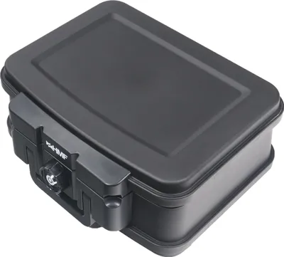 Produktbild von HMF 250451 Feuerfeste Wasserdichte Dokumentenbox, DIN A5, 38,5 x 16,5 x 28 cm, Schwarz