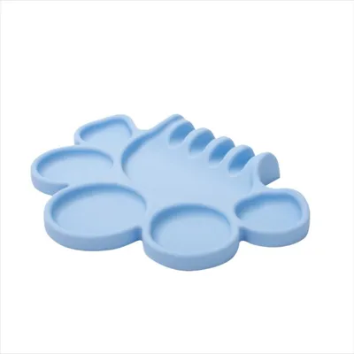 Immagine prodotto di INF Tavolozza di Miscelazione Trucco in Silicone con Porta Pennelli, Pittura Blu