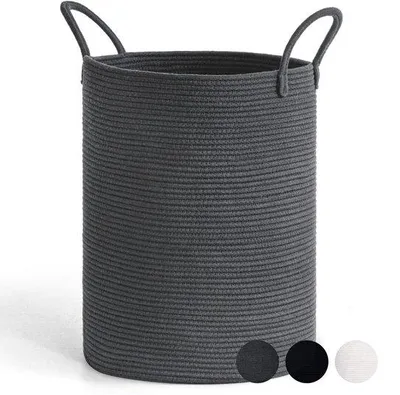 Obrázek produktu pro Šedý koš na prádlo, 38 x 50 cm, s uchy, do dětského pokoje nebo koupelny