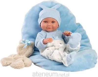 Zdjęcie produktu dla Lalka bobas Nico 40 cm Llorens z poduszką niebieską